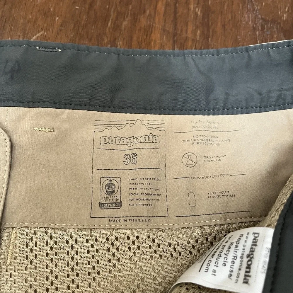 Patagonia Shorts Hydro Series Boardshorts Mojave Khaki Men's 36 Beige